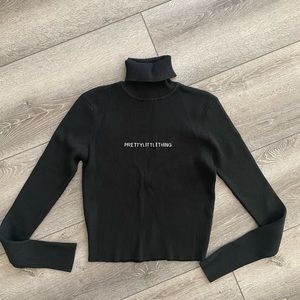 Pretty Little Thing black ribbed turtleneck